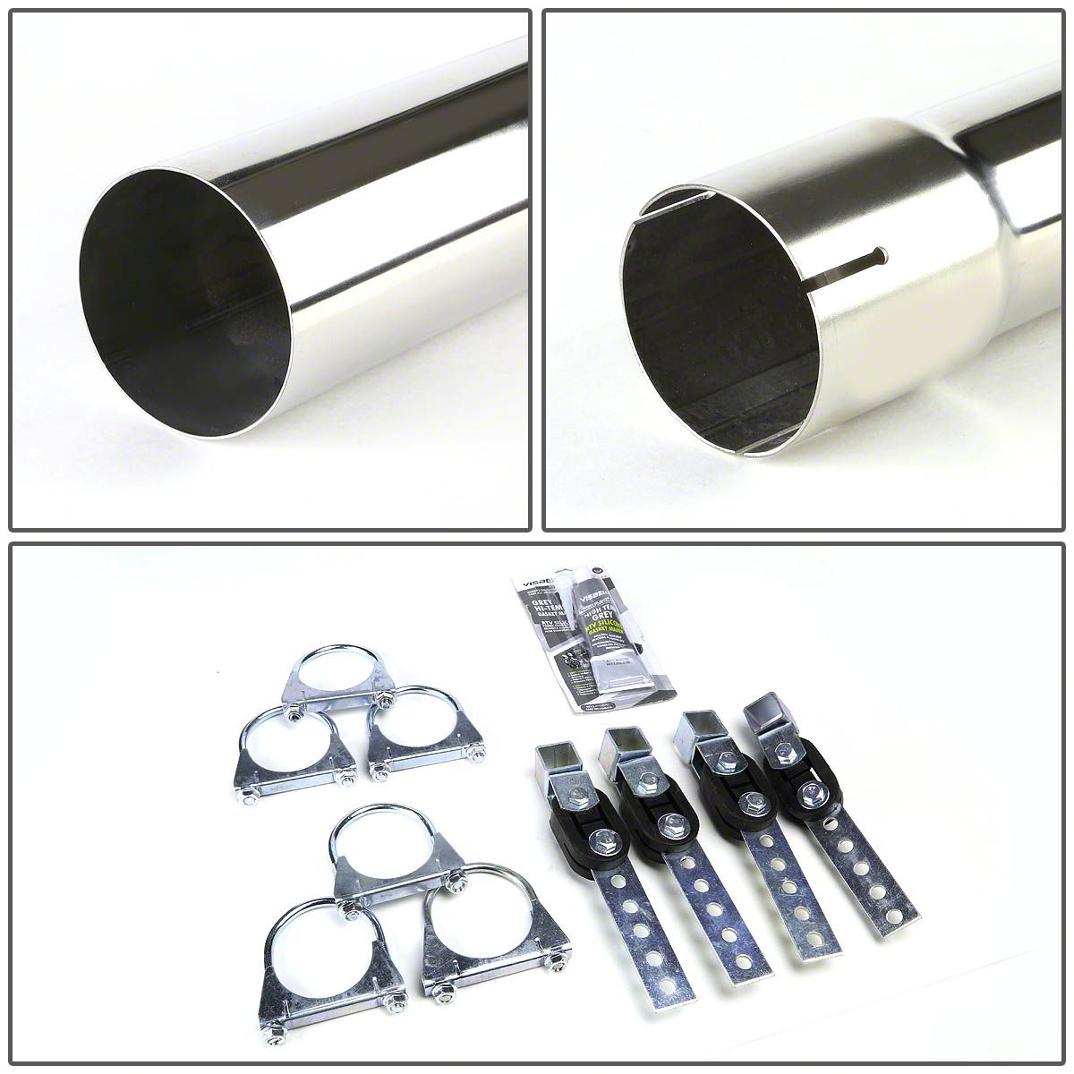 2.5" Dual Exhaust Kit For 04-14 Ford F-150 – Flowmaster 40 Series Muffler & Slash Tips