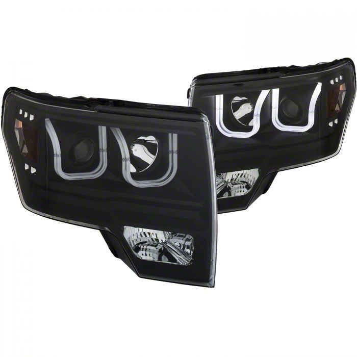 U-Bar CCFL Halo Projector Headlights; Black Housing; Clear Lens (09-14 F-150 w/ Factory Halogen Headlights)