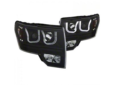 U-Bar CCFL Halo Projector Headlights; Black Housing; Clear Lens (09-14 F-150 w/ Factory Halogen Headlights)