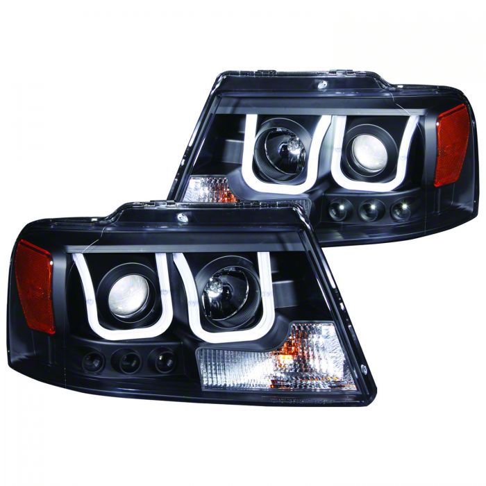 U-Bar Projector Headlights; Black Housing; Clear Lens (04-08 F-150)