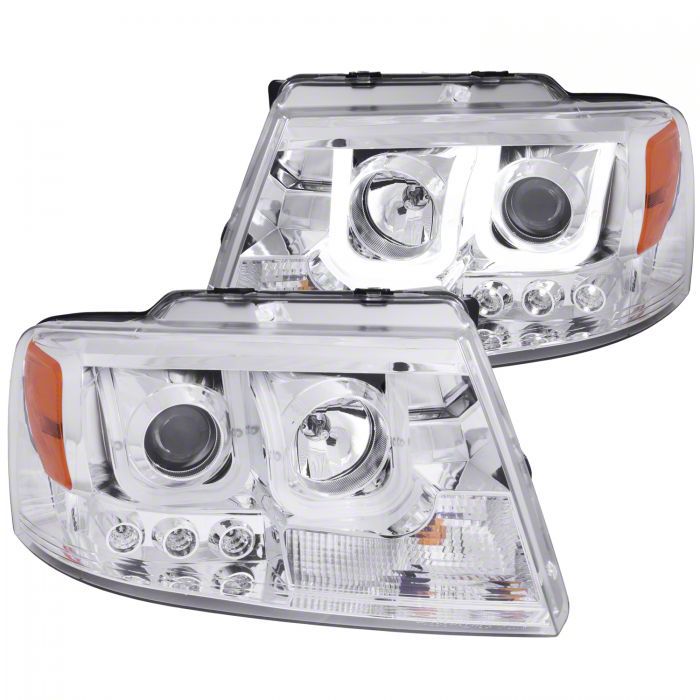 U-Bar Projector Headlights; Chrome Housing; Clear Lens (04-08 F-150)