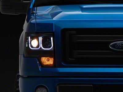 U-Bar Switchback Projector Headlights; Black Housing; Clear Lens (09-14 F-150 w/ Factory Halogen Headlights)