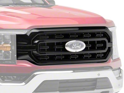 Upper Grille Overlay; Gloss Black (21-23 F-150 XL, XLT)