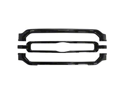 Upper Grille Overlay; Gloss Black (21-23 F-150 XLT)