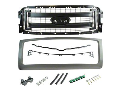 Upper Replacement Grille; Textured Black (13-14 F-150, Excluding Raptor)