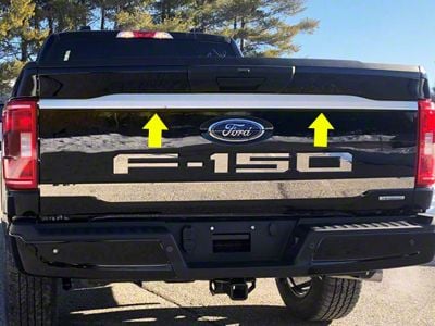 Upper Tailgate Accent Trim; Stainless Steel (21-24 F-150)