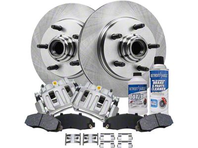 Vented 5-Lug Brake Rotor, Pad, Caliper, Brake Fluid and Cleaner Kit; Front (00-03 2WD F-150 w/ Rear Disc Brakes, Excluding Lightning)