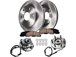 Vented 6-Lug Brake Rotor, Pad and Hub Assembly Kit; Front (11-14 4WD F-150)