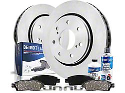 Vented 7-Lug Brake Rotor, Pad, Brake Fluid and Cleaner Kit; Front (10-17 F-150)