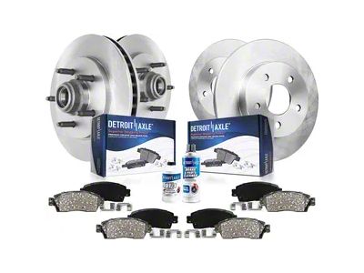 Vented 5-Lug Brake Rotor, Pad, Brake Fluid and Cleaner Kit; Front and Rear (Late 00-03 F-150 Lightning)
