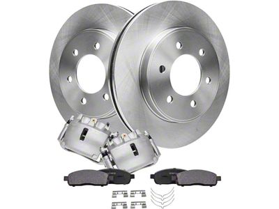 Vented 6-Lug Brake Rotor, Pad and Caliper Kit; Front (05-08 4WD F-150)