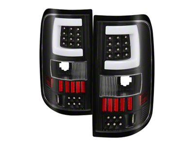 Version 3 Light Bar LED Tail Lights; Black Housing; Clear Lens (04-08 F-150 Styleside)