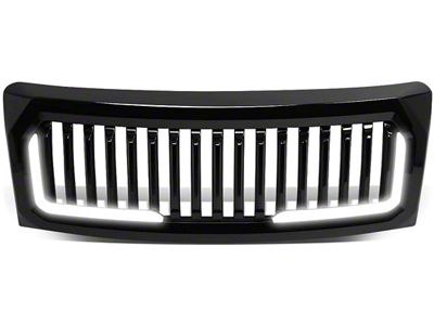 Vertical Fence Style Upper Replacement Grille with LED DRL; Black (09-14 F-150, Excluding Raptor)
