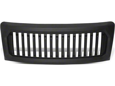Vertical Fence Style Upper Replacement Grille; Matt Black (09-14 F-150, Excluding Raptor)