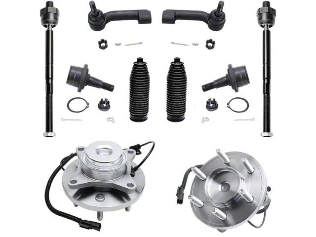 Wheel Hub Assemblies with Lower Ball Joints and Tie Rods; Front (11-14 2WD F-150)
