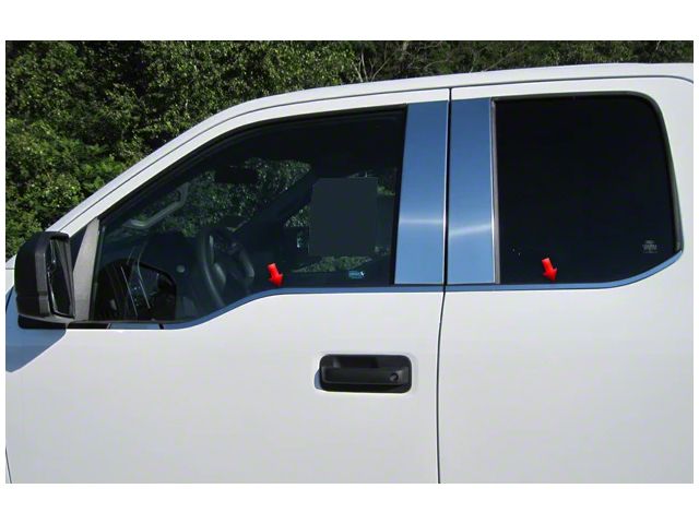 Window Sill Trim Set; Stainless Steel (15-20 F-150 SuperCab)