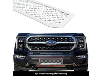 Wire Mesh Lower Bumper Grille Overlay; Polished (21-23 F-150, Excluding Raptor)