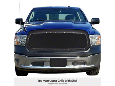 Wire Mesh Uppe Replacement Grille; Black (15-17 F-150 w/o Forward Facing Camera, Excluding Raptor)
