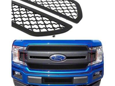 Wire Mesh Upper Overlay Grilles; Black (18-20 F-150 King Ranch, Platinum)
