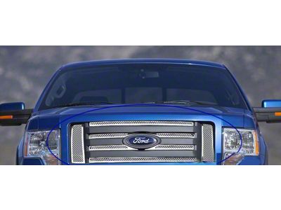 Wire Mesh Upper Overlay Grilles; Chrome (09-12 F-150 STX, XL, XLT)