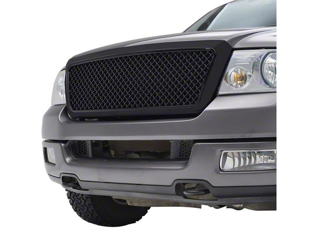 Wire Mesh Upper Replacement Grille; Black (04-08 F-150)