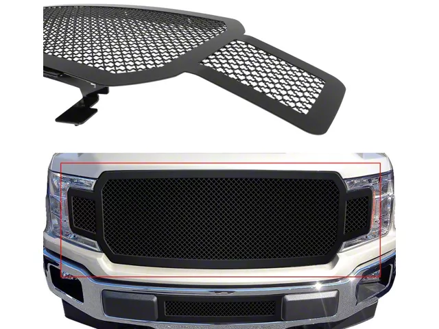 Wire Mesh Upper Replacement Grille; Black (18-20 F-150, Excluding Raptor)