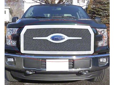 Wire Mesh Upper Replacement Grille; Chrome (15-17 F-150, Excluding Raptor)