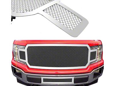 Wire Mesh Upper Replacement Grille; Chrome (18-20 F-150, Excluding Raptor)