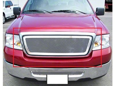 Wire Mesh Upper Replacement Grille; Polished (04-08 F-150, Excluding FX2)