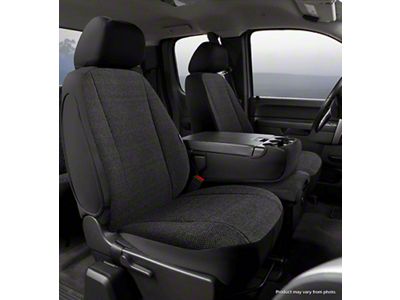 Fia Wrangler Solid Series Front Seat Covers; Black (15-25 F-150 w/ Bench Seat)