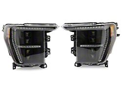 Z-Series Full LED Plank Projector Headlights with Initiation Feature; Black Housing; Clear Lens (21-23 F-150 w/ Factory Halogen Headlights)