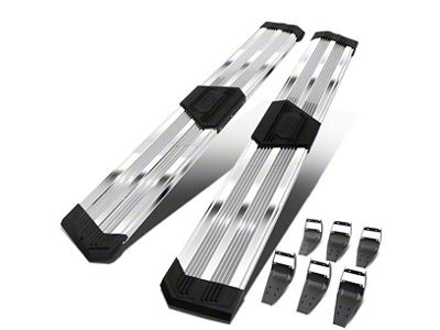 10-Inch Pleated Step Bar Running Boards; Chrome (17-24 F-250 Super Duty SuperCab)