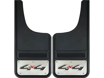 12-Inch x 26-Inch Mud Flaps with 4x4 Logo; Front or Rear (Universal; Some Adaptation May Be Required)