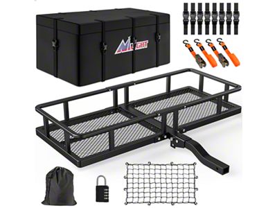 2-Inch Receiver Hitch Mounted Cargo Carrier Kit; 60-Inch x 20-Inch
