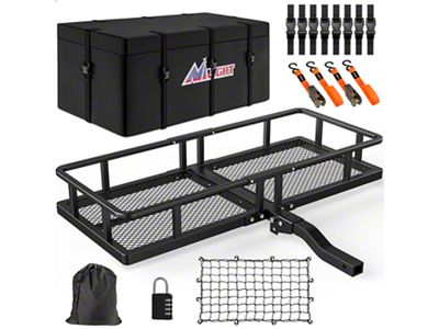 2-Inch Receiver Hitch Mounted Cargo Carrier Kit; 60-Inch x 24-Inch