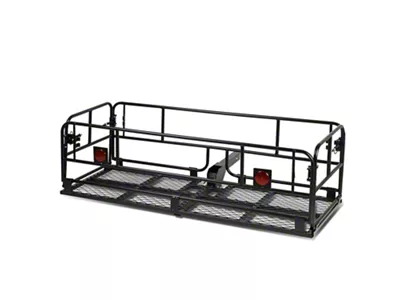 2-Inch Receiver Hitch Mounted Collapsable Cargo Rack; Black (Universal; Some Adaptation May Be Required)