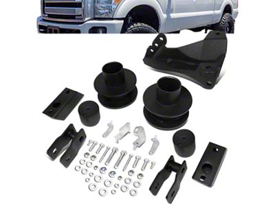 2.50-Inch Front Leveling Kit with Shock Extensions (11-22 4WD F-250 Super Duty)