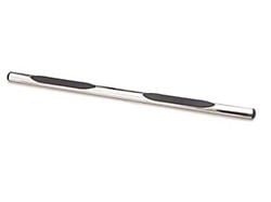 4-Inch Oval Straight Nerf Side Step Bars; Polished Stainless (17-25 F-250 Super Duty SuperCrew)