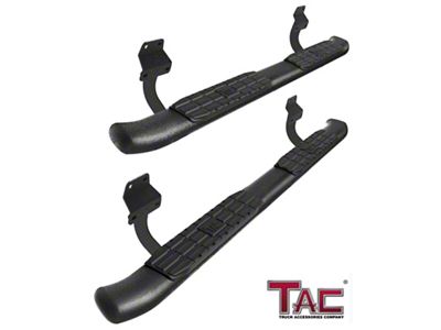 4.25-Inch PNC Oval Side Step Bars; Textured Black (17-25 F-250 Super Duty SuperCab)