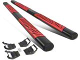 5-Inch Running Boards; Black and Red (17-26 F-250 Super Duty SuperCrew)