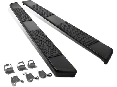 5-Inch Wide Flat Running Boards; Black (17-25 F-250 Super Duty SuperCrew)