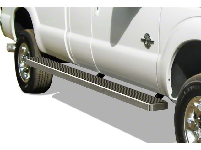 6-Inch iStep Wheel-to-Wheel Running Boards; Hairline Silver (11-16 F-250 Super Duty SuperCab w/ 6-3/4-Foot Bed)