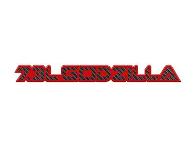 7.3L Godzilla Badge; Domed Carbon Fiber with Red Outline (20-24 7.3L F-250 Super Duty)
