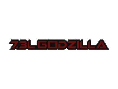 7.3L Godzilla Badge; Rapid Red (20-24 7.3L F-250 Super Duty)