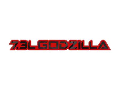 7.3L Godzilla Badge; Reflective Black Shadow (20-24 7.3L F-250 Super Duty)