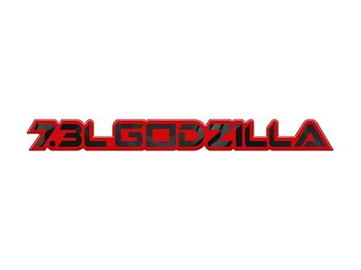 7.3L Godzilla Badge; Reflective Black Shadow (20-25 7.3L F-250 Super Duty)