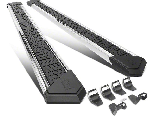 8-Inch Flat Step Bar Running Boards; Chrome (17-24 F-250 Super Duty SuperCrew)
