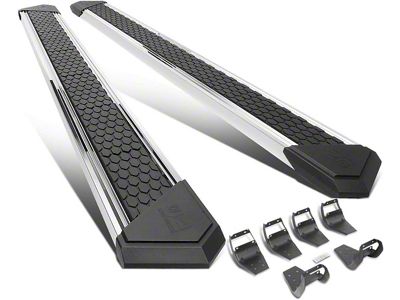 8-Inch Flat Step Bar Running Boards; Chrome (17-24 F-250 Super Duty SuperCab)