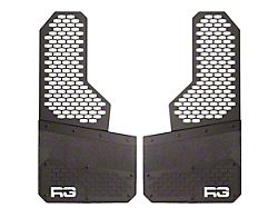 REK-mesh Universal Offset Standard 12-Inch Wide Mud Flaps with White Logo; Front or Rear (Universal; Some Adaptation May Be Required)