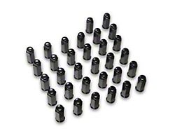 Black Bulge Acorn Lug Nut Kit; 14mm x 1.5; Set of 32 (05-25 F-250 Super Duty)